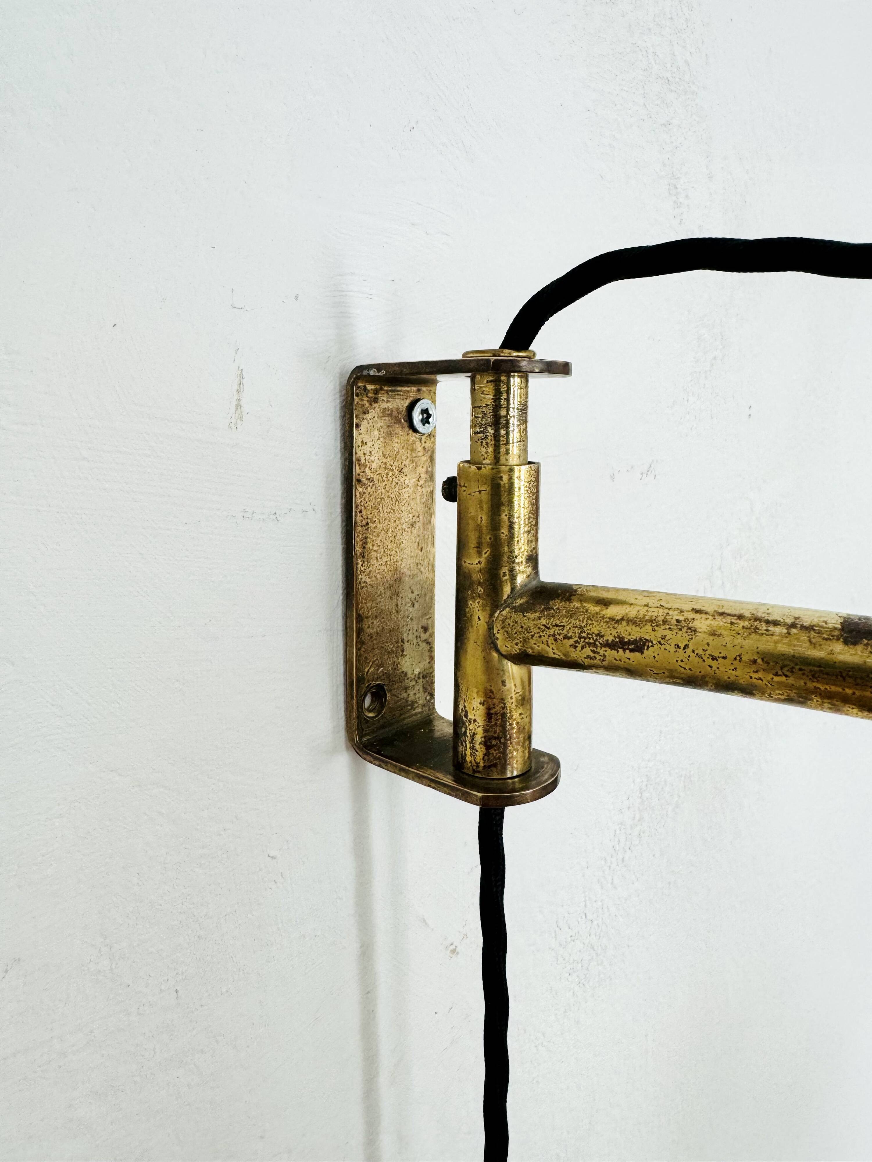 Large Adjustable Brass Wall Lamp