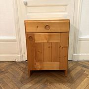 Bedside table/small chest of drawers in pine Charlotte Perriand Les Arcs
