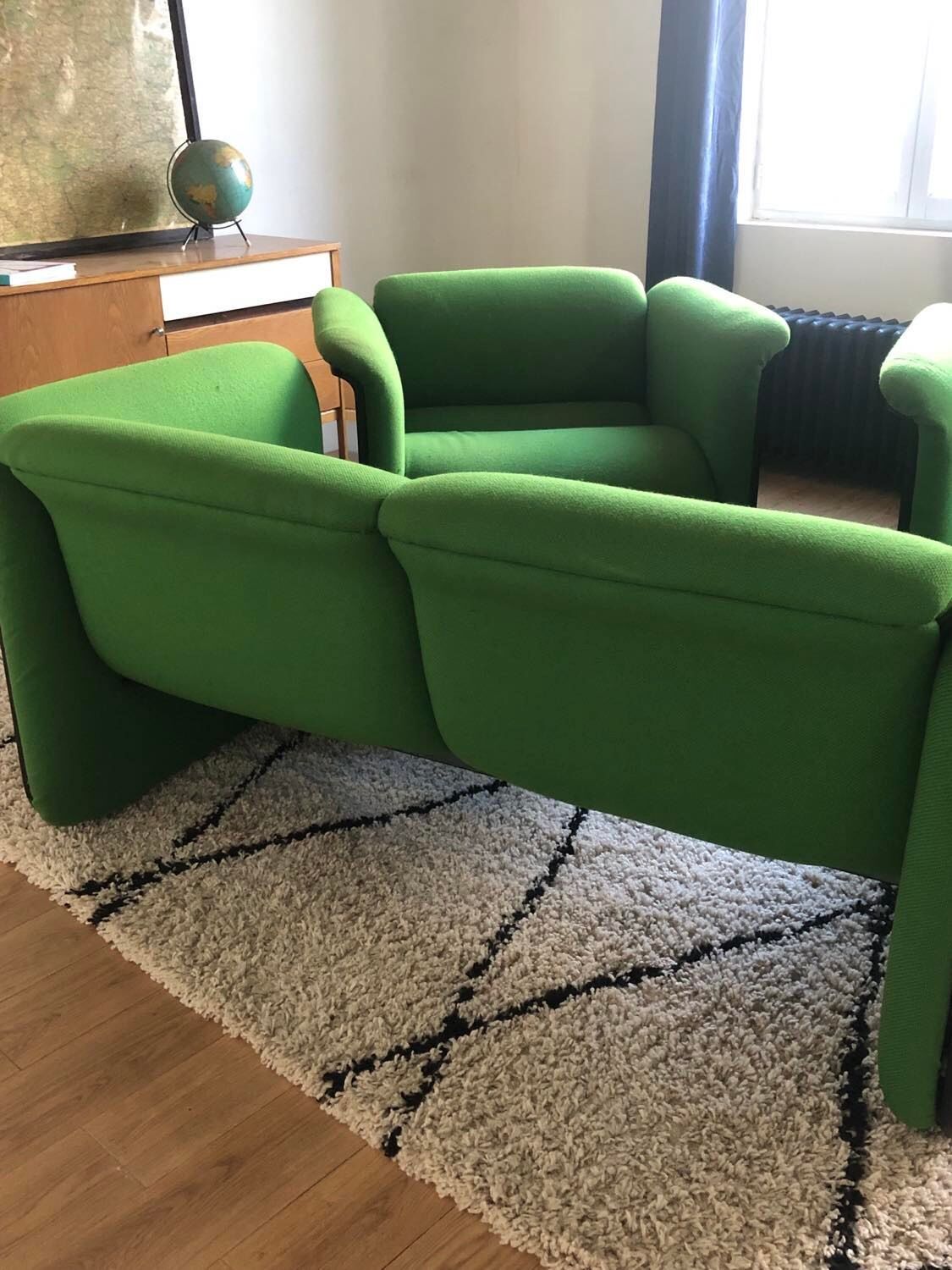 Set sofa two places and two armchairs Whilkhahn model 842/5 and 841/5 80s