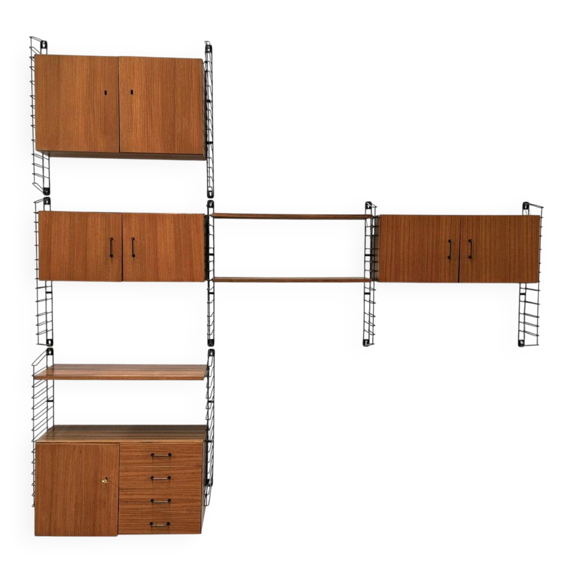 Vintage teak modular wall system by Tomado for Musterring, 1960s