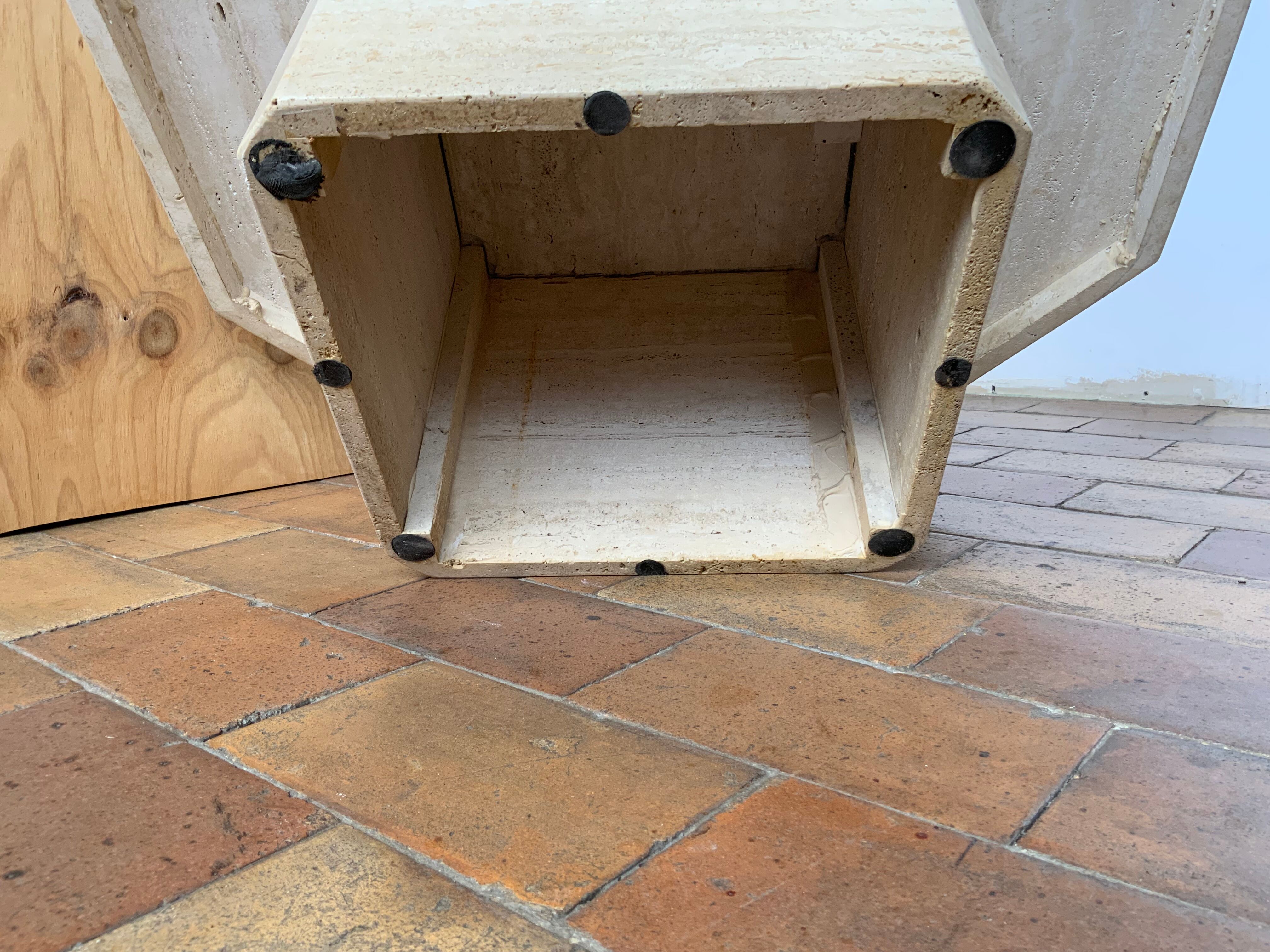 Travertine coffee table