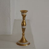 Candle holder in mother-of-pearl and brass