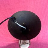 LAMP/IRON SUSPENSION FORGED OPAQUE WHITE GLASS CYLINDRICAL TUBE