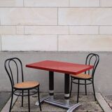 Red Formica bistro table