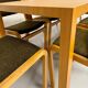 Post-modern striped wood table with drawers, design 80.