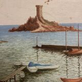 Signed painting The port of Antibes