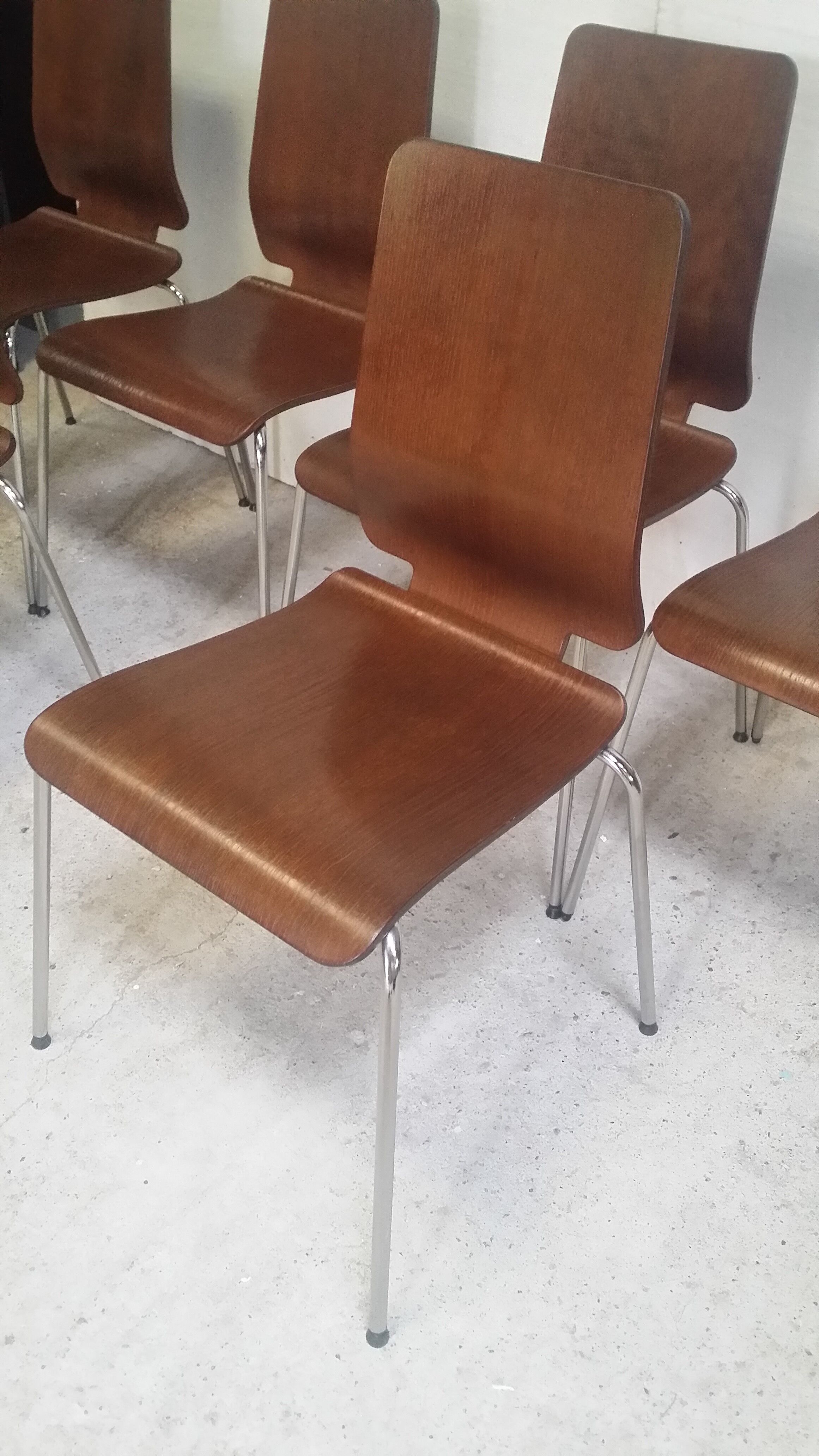 Set of 6 Danish thermoformed chairs