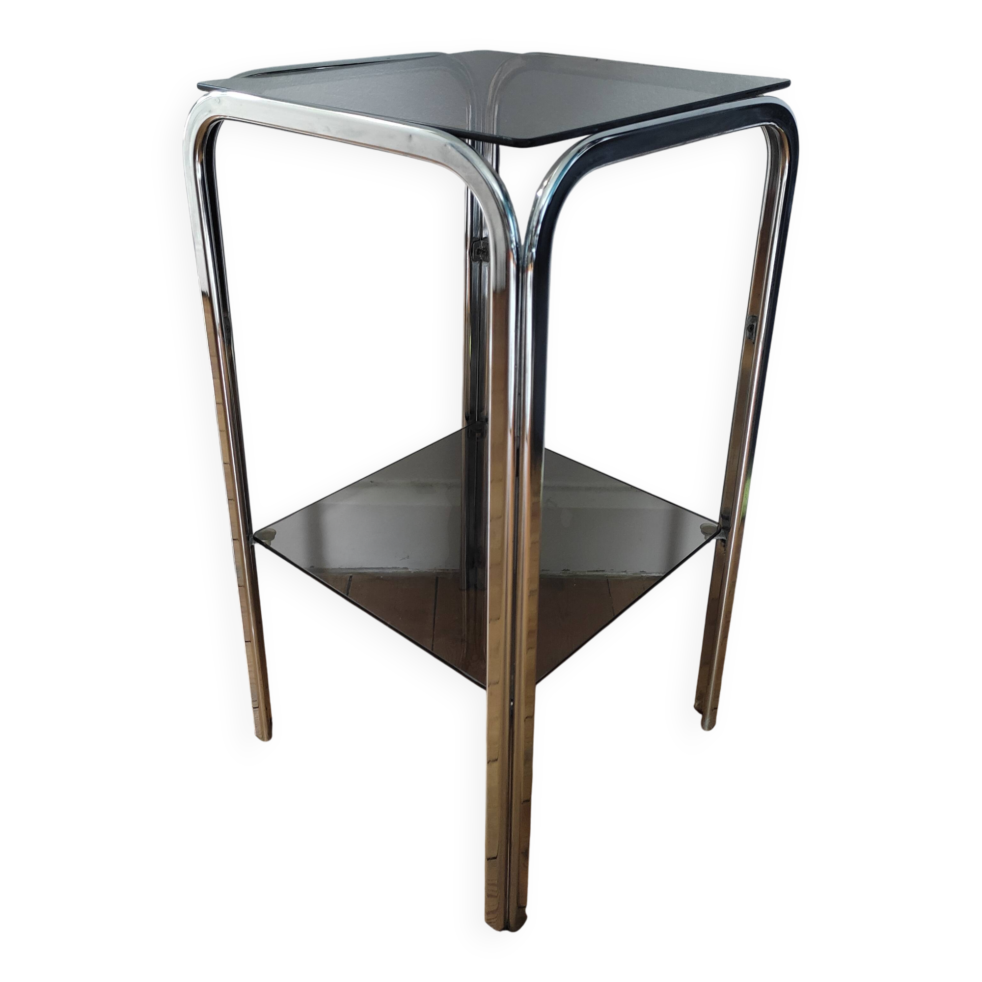 Vintage metal and glass console