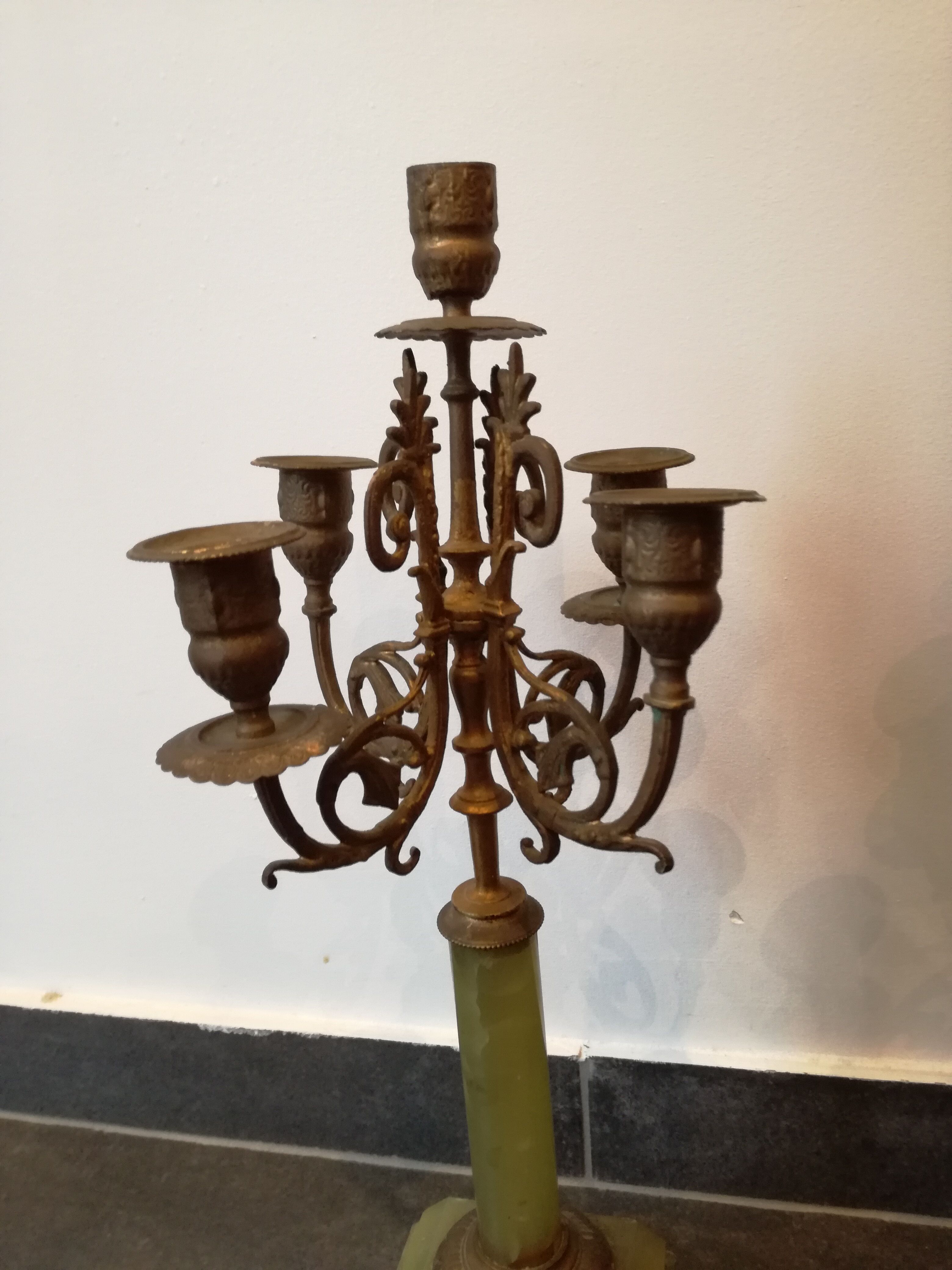 Napoleon III candelabra chandeliers in bronze and marble