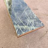 Wood and green marble coffee table