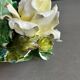 Rose porcelain barbotine candlestick - Capodimonte Italy - Ref 1378