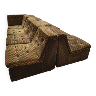 Canapé modulaire vintage à carreaux « Groovy »
