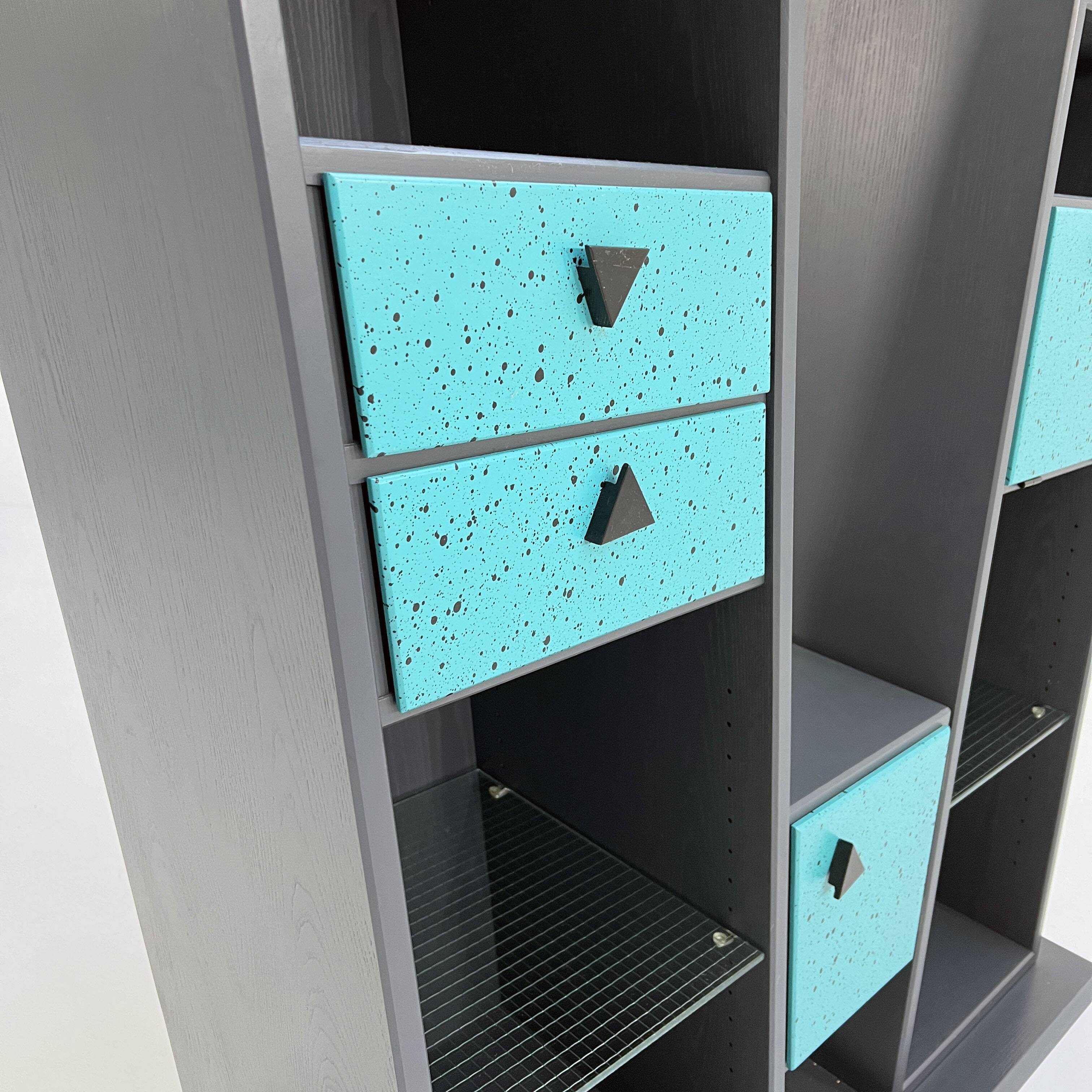 Postmodern freestanding bookcase, 1980s