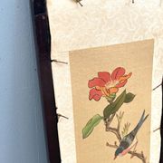 Framed Chinese Silk Embroidery Panel with Bird and Blossoms
