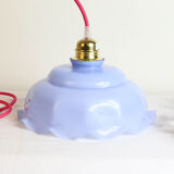 Blue glass pendant lamp, vintage
