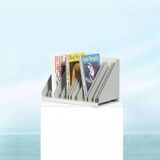 Vintage 1960s metal magazine rack, storage for single LPs.