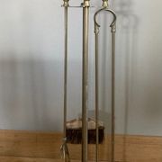 Servant of brass fireplace period mid-twentieth century, Pic shovel, claw pliers ..
