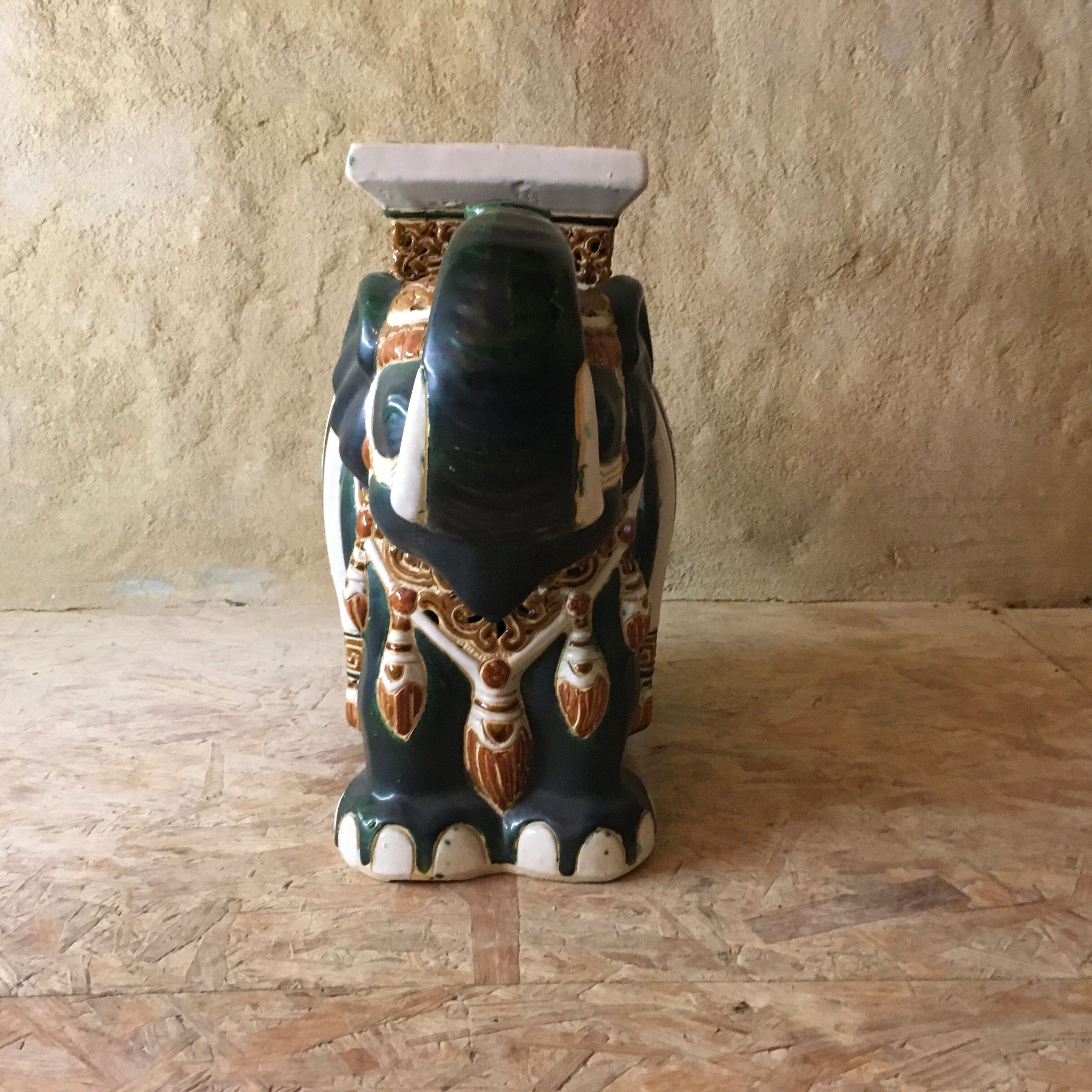 Terracotta elephant plant holder