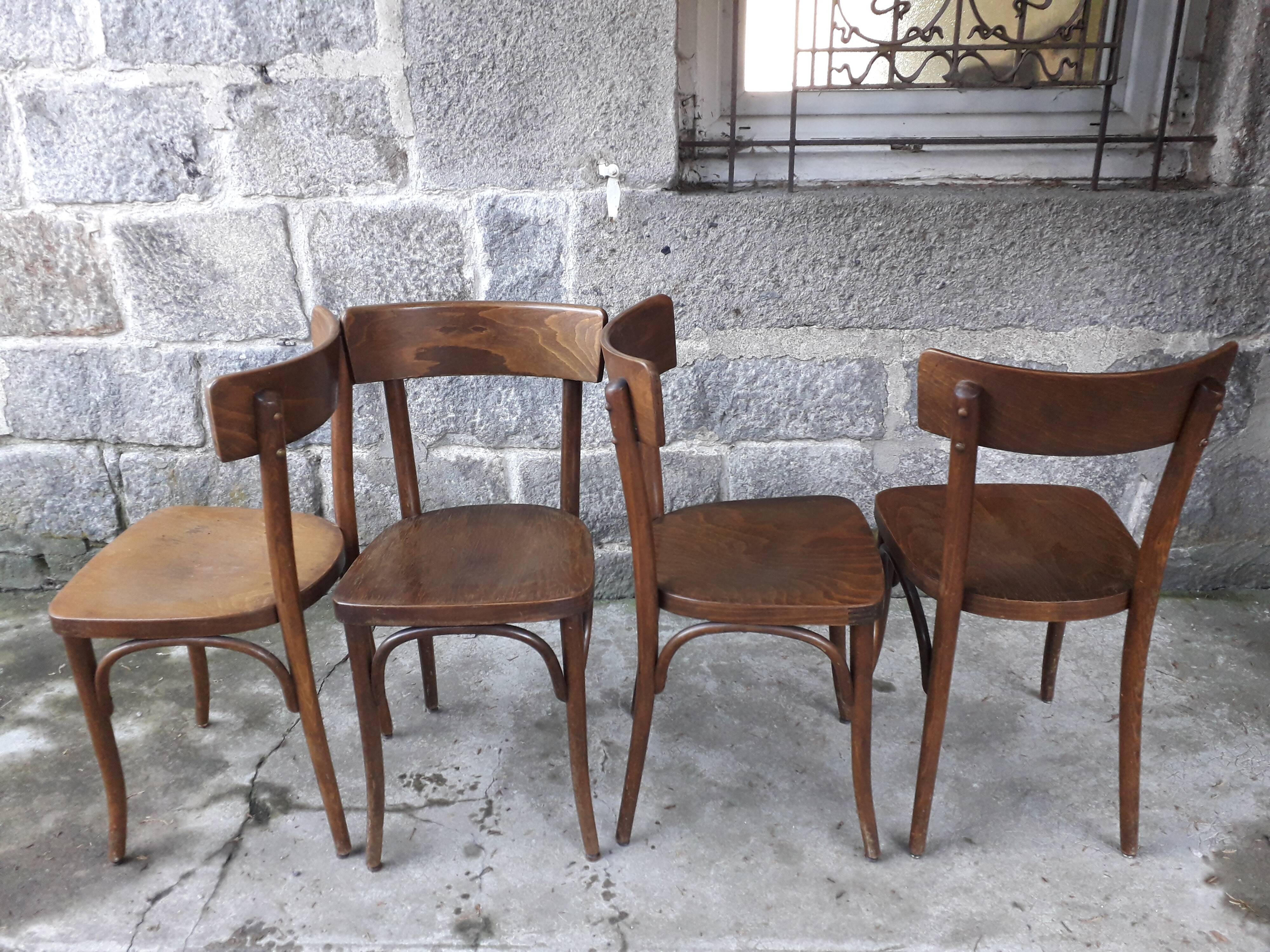 Series of 4 chairs bistro Thonet