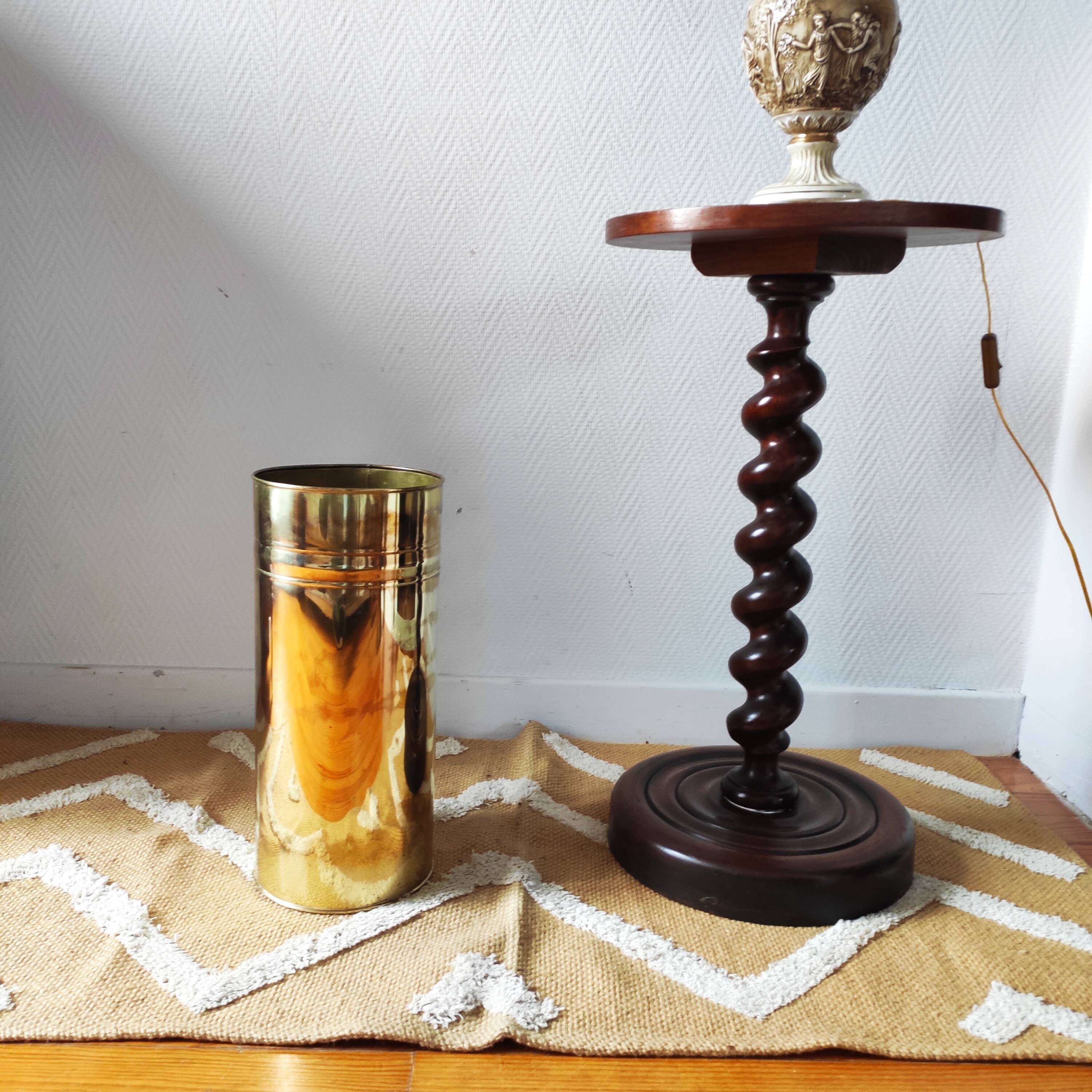 Vintage 1970s brass umbrella stand