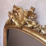 Golden mirror with pediment XIXth