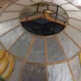Large mother-of-pearl and brass lampshade