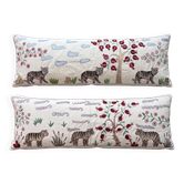 Set of 2 embroidered decorative cushion covers 46x138 cm