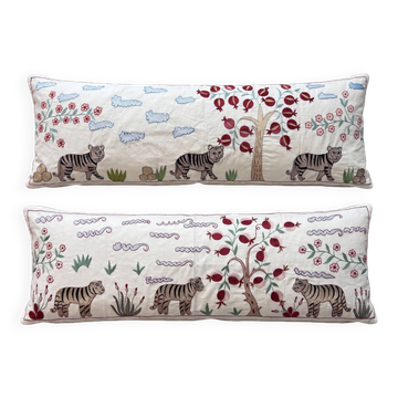 Lot de 2 housses de coussin décoratives brodées