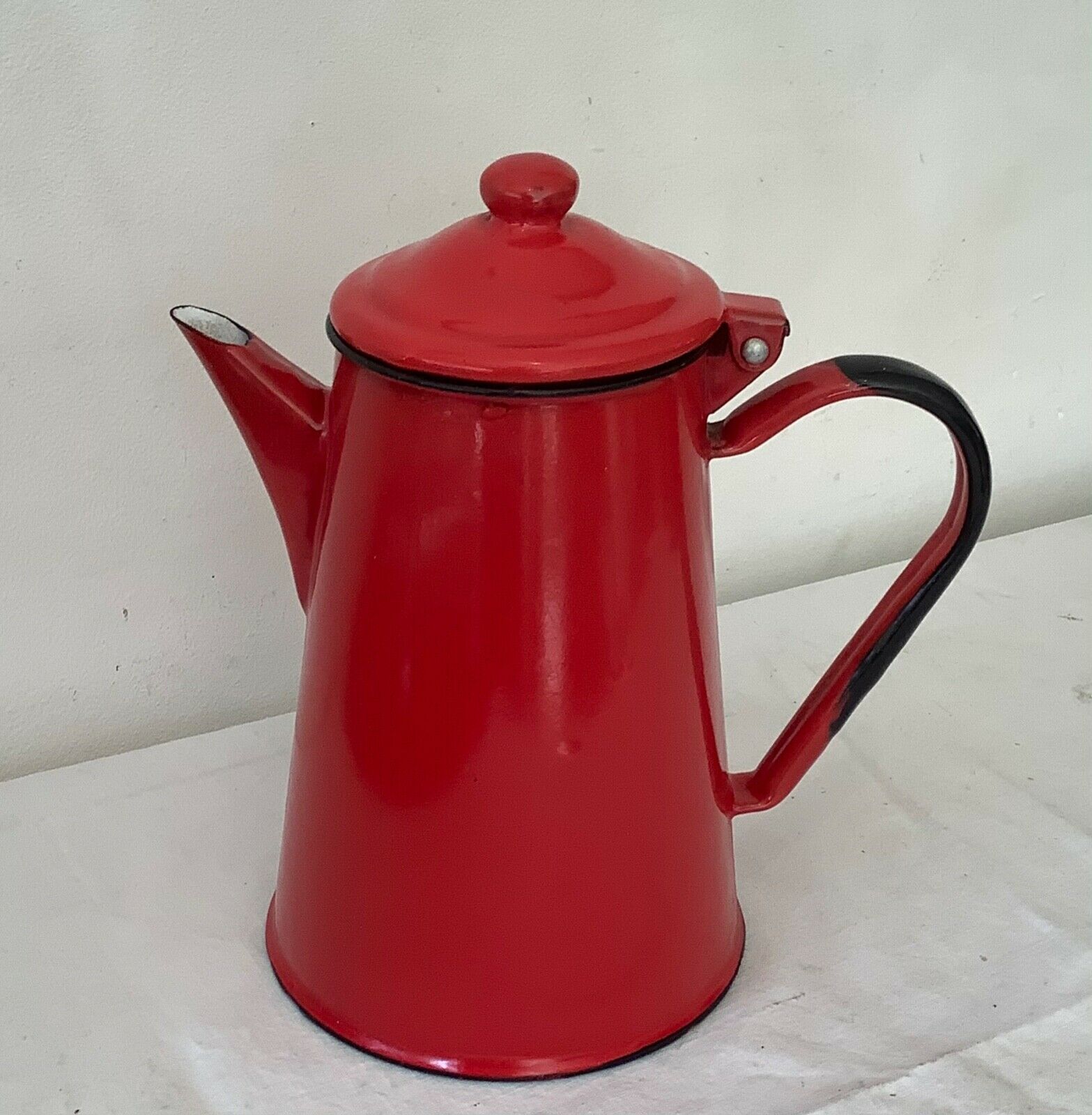 Vintage 1950 red enamelled sheet metal