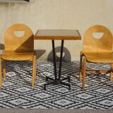 Light wood post-formed chairs, the 2.