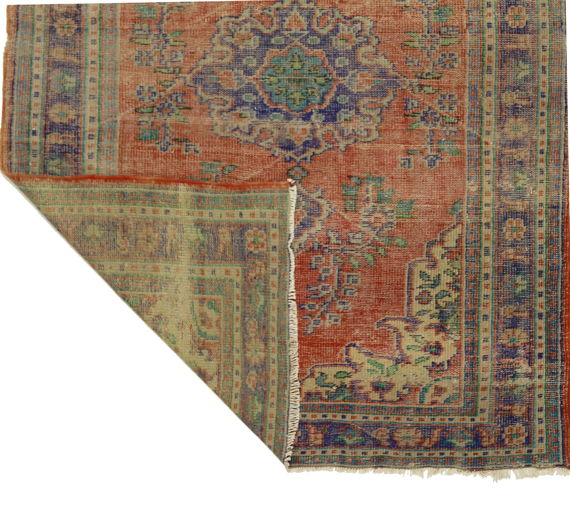 Anatolian handmade vintage rug 221 cm x 157 cm