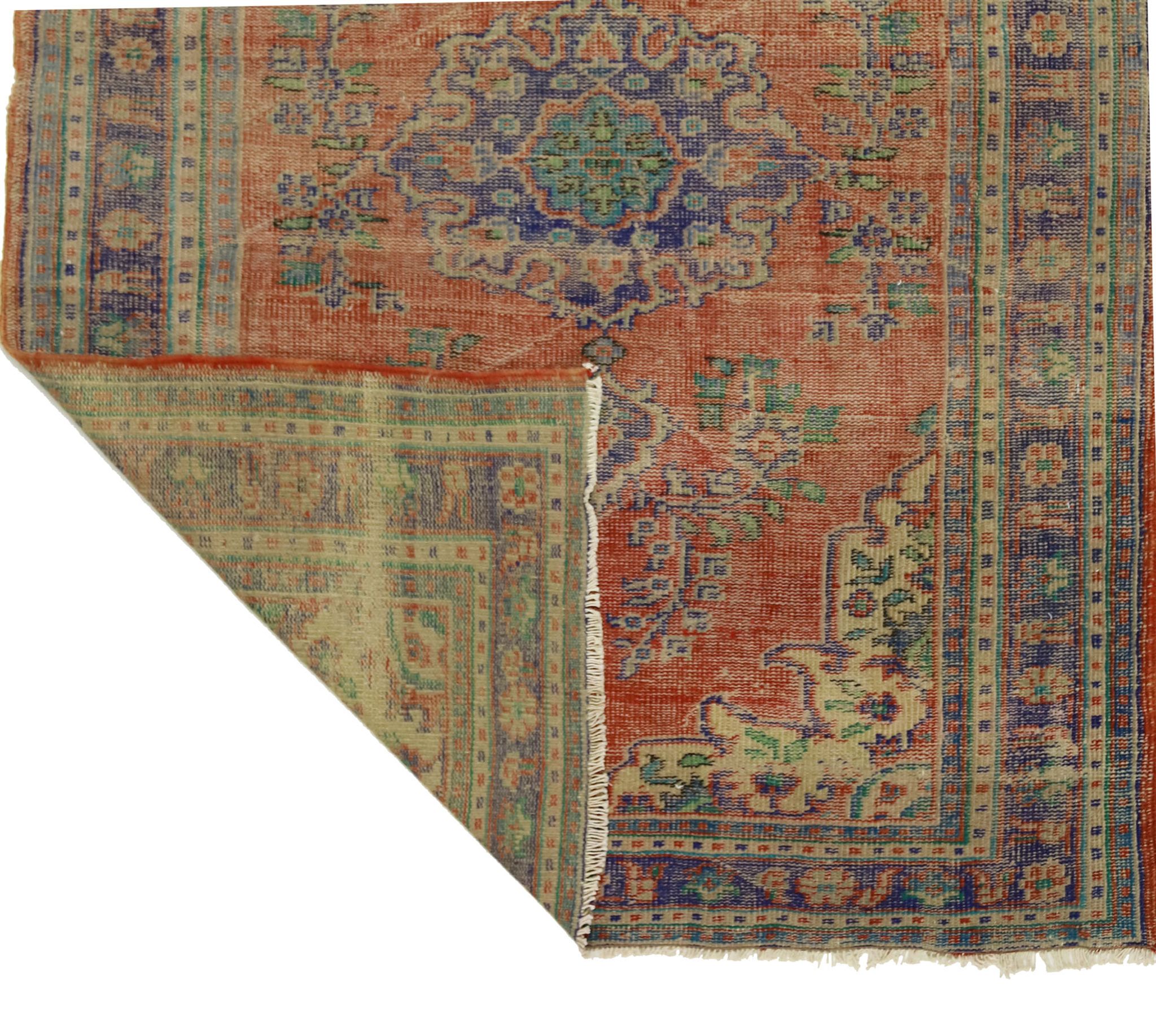 Anatolian handmade vintage rug 221 cm x 157 cm