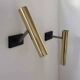 Pair of vintage modernist brass wall lights, France 1970s