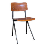 Result chair Friso Kramer for Ahrend wood steel taupe 60s Netherlands