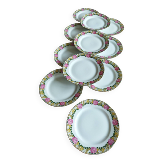 11 assiettes à dessert Raynaud vintage