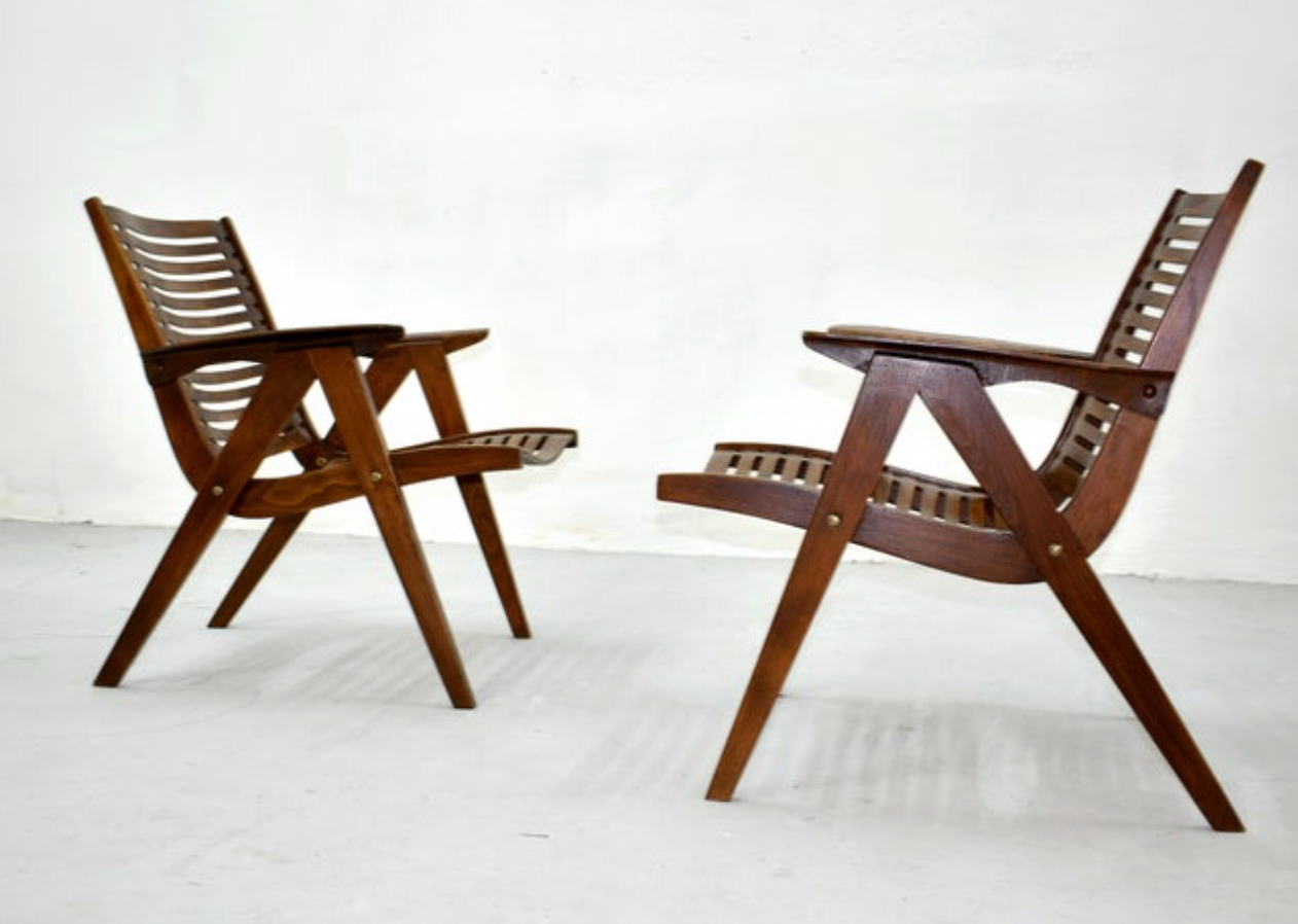 Chairs designed by Niko Kralj produced by Stol Slovenia