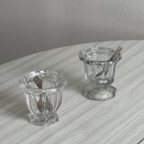 Duo de petits pots en verre épais