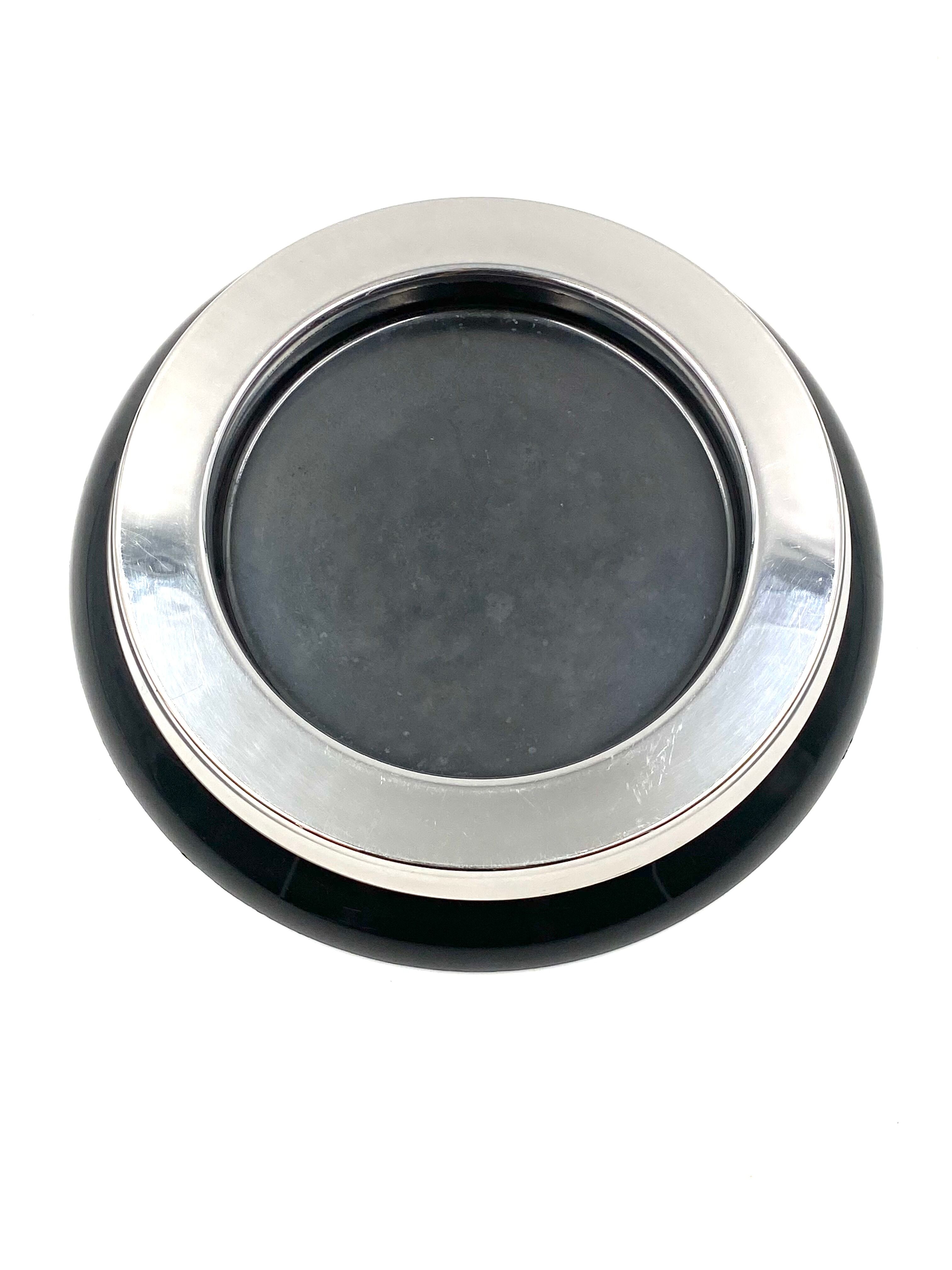 Sergio Asti, mod.4635 black ashtray / catchall, Kartell Italy 1967