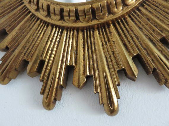 Golden Sun witch miror 60s 70s 30x30cm