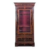 Louis Philippe period glass cabinet in flamed mahogany