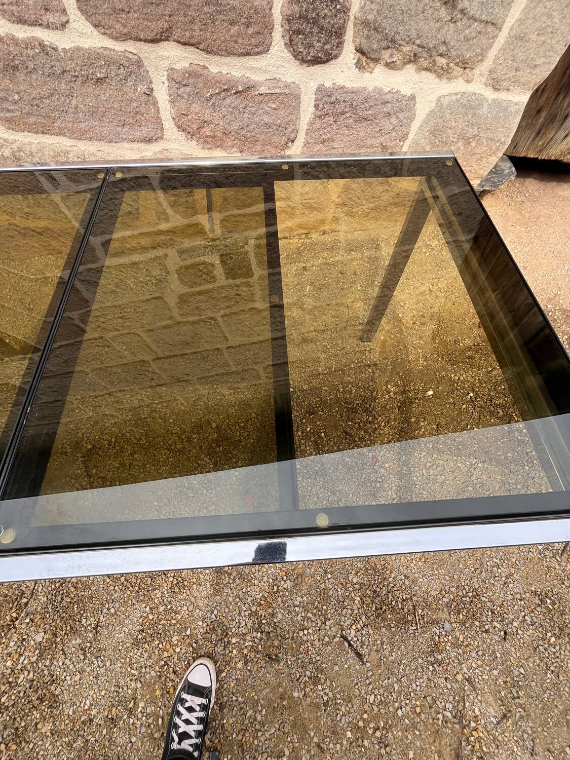 Smoked glass dining table