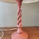 Pair of vintage twisted wood lamps