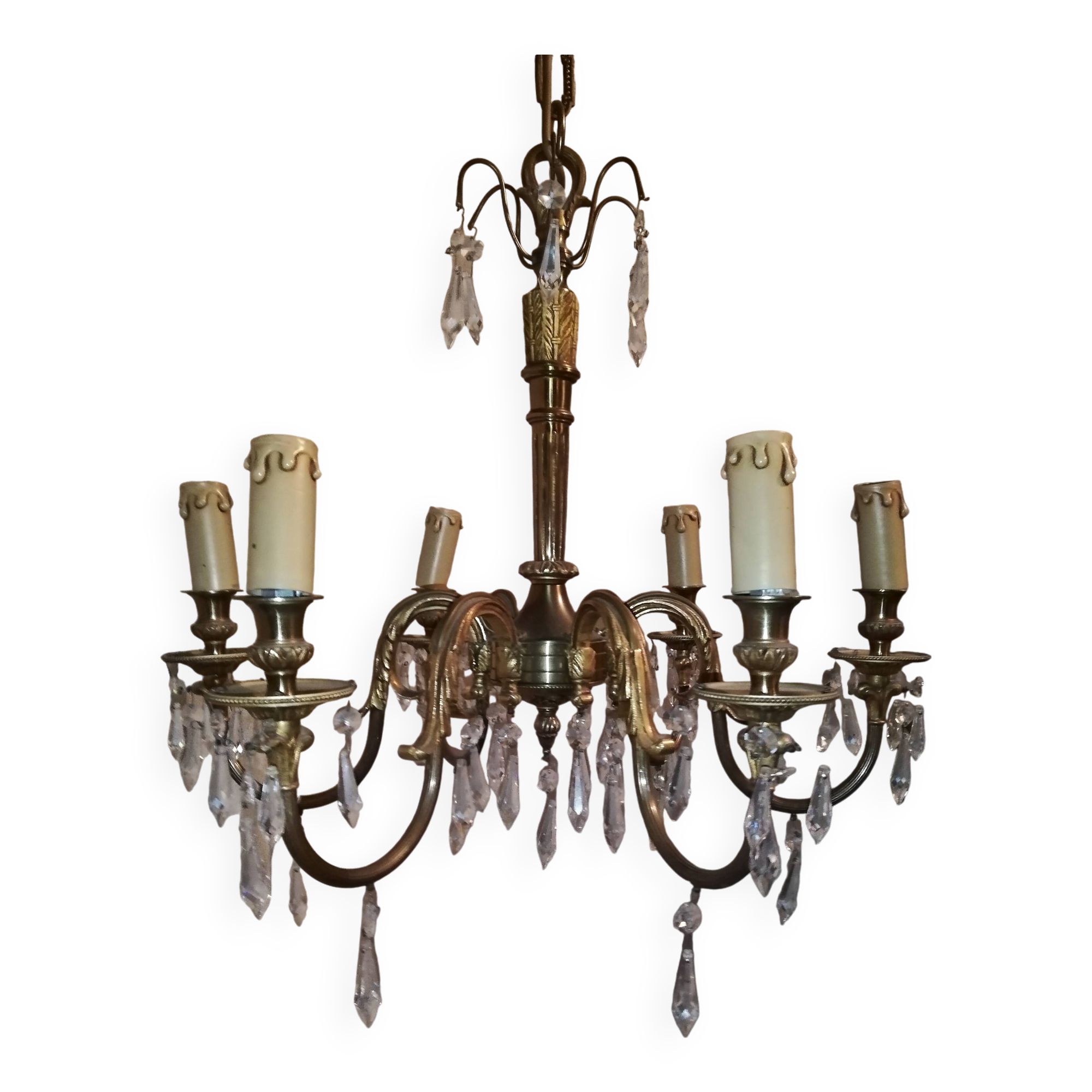 Crystal tassel chandelier 6 candle lights