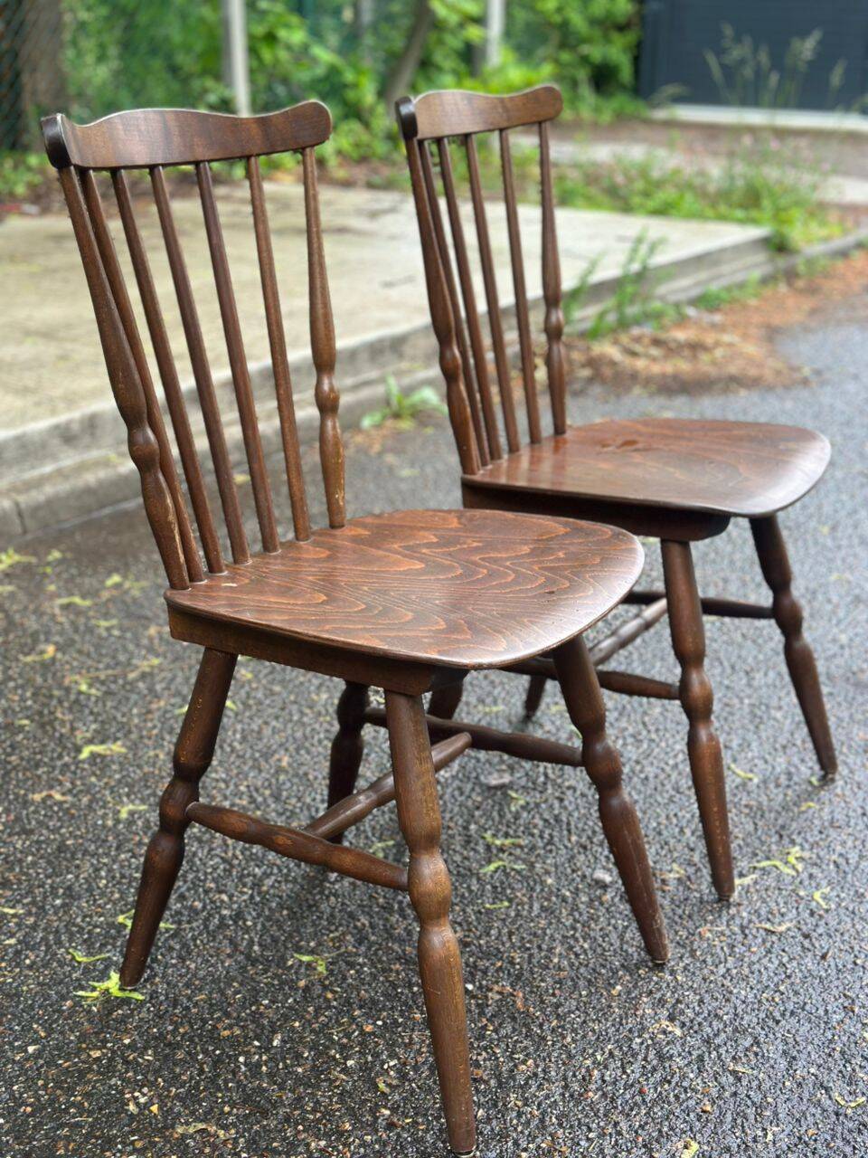 2 Baumann Tacoma Florida bistro chairs in solid wood