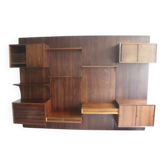 Modular wall shelf in rosewood, Poul Cadovius, 1960s