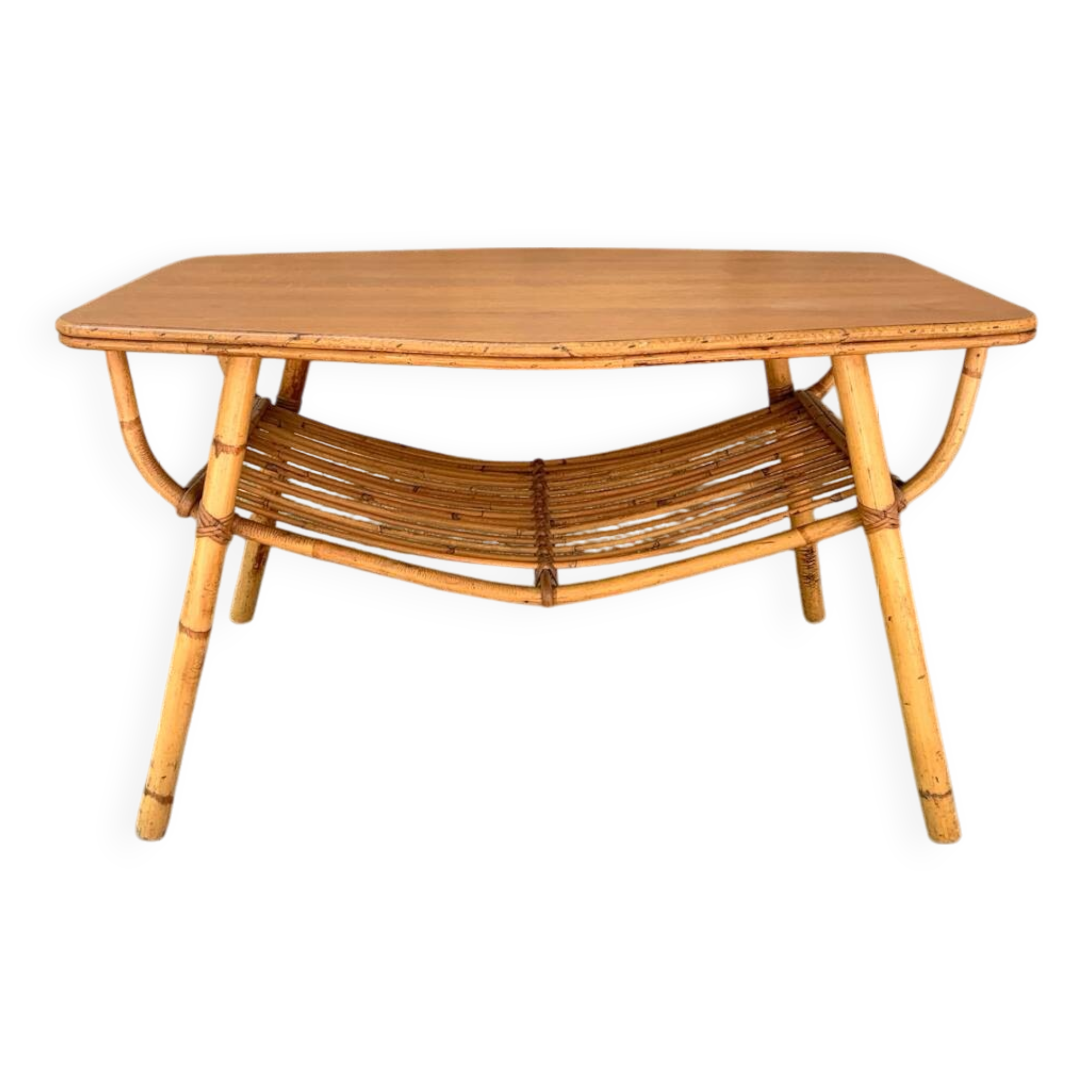 Vintage rattan coffee table