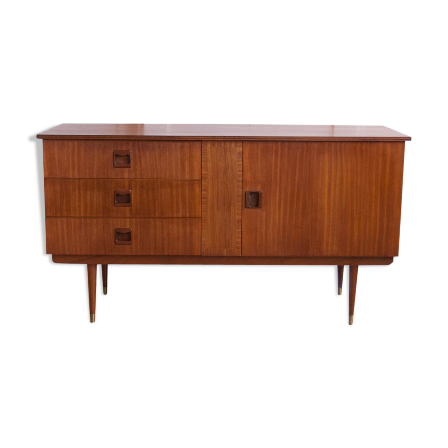 Teak and brass 140cm