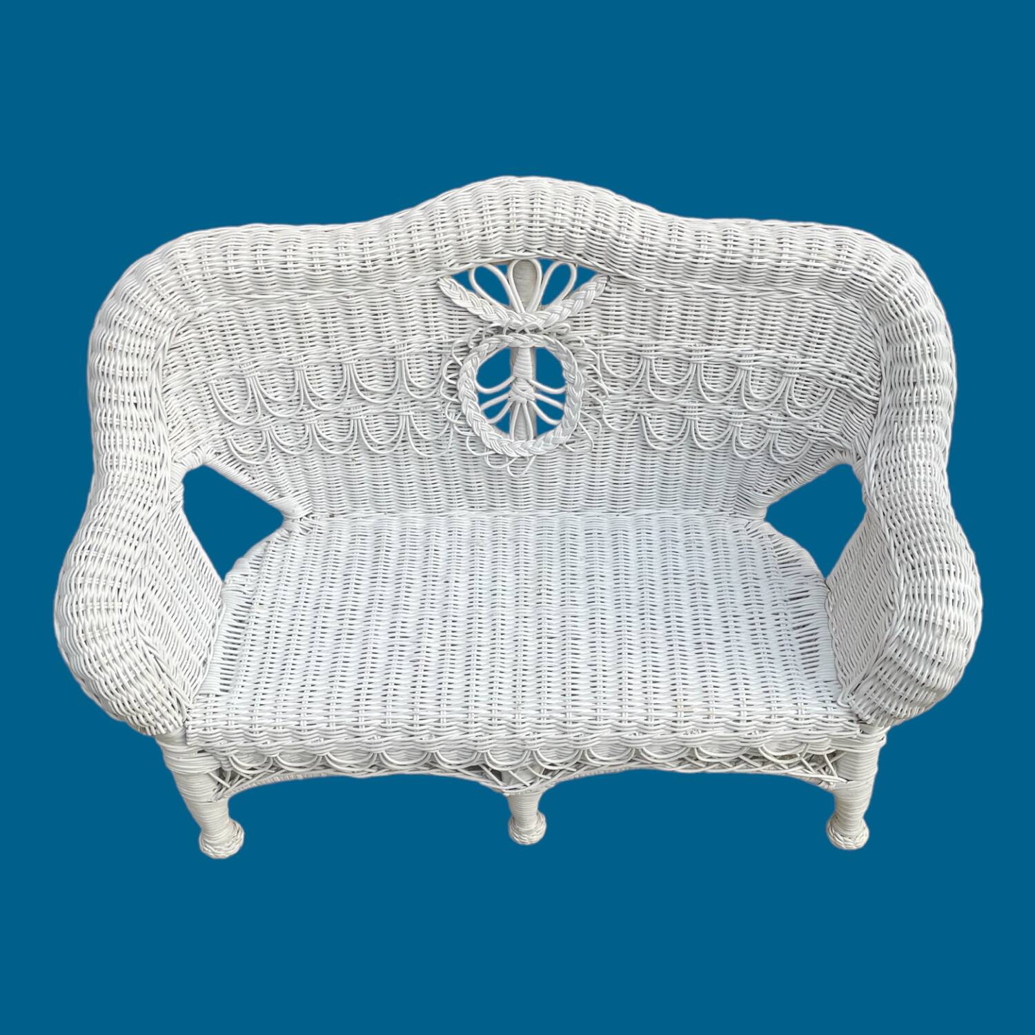 Vintage rattan children's bench