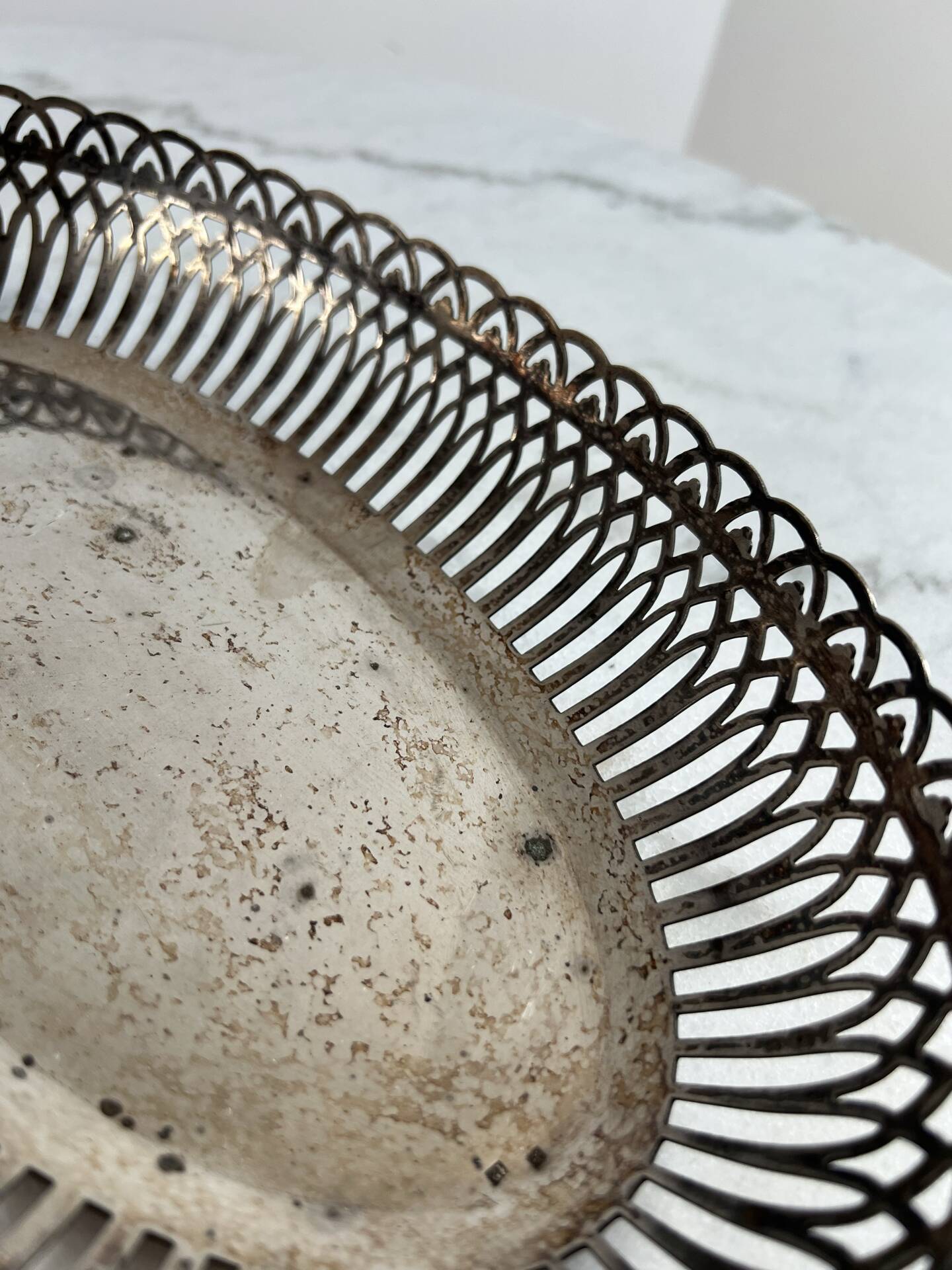 Antique silver-plated bread basket
