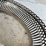 Panier à pain ancien en métal argenté